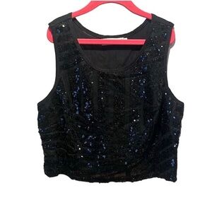 Anna-Kaci California Sparkle and Shine Collection Cropped Sequin Top Size Small